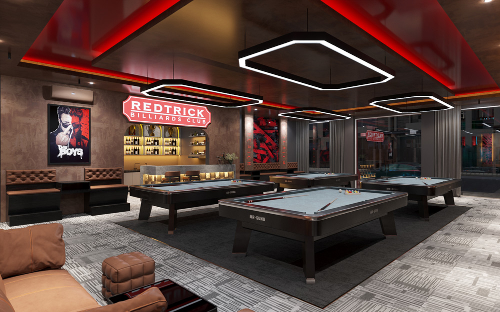 Bản vẽ 3D REDTRICK BILLIARDS CLUB