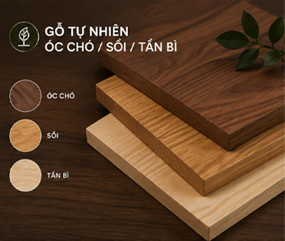 gỗ tự nhiên óc chó/sồi/tần bì